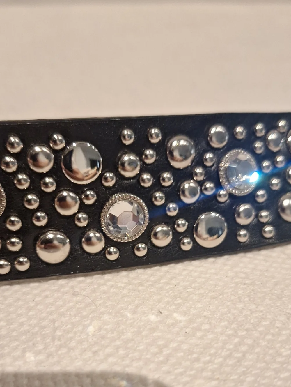 Black Studded Leather Lined Women’s Belt